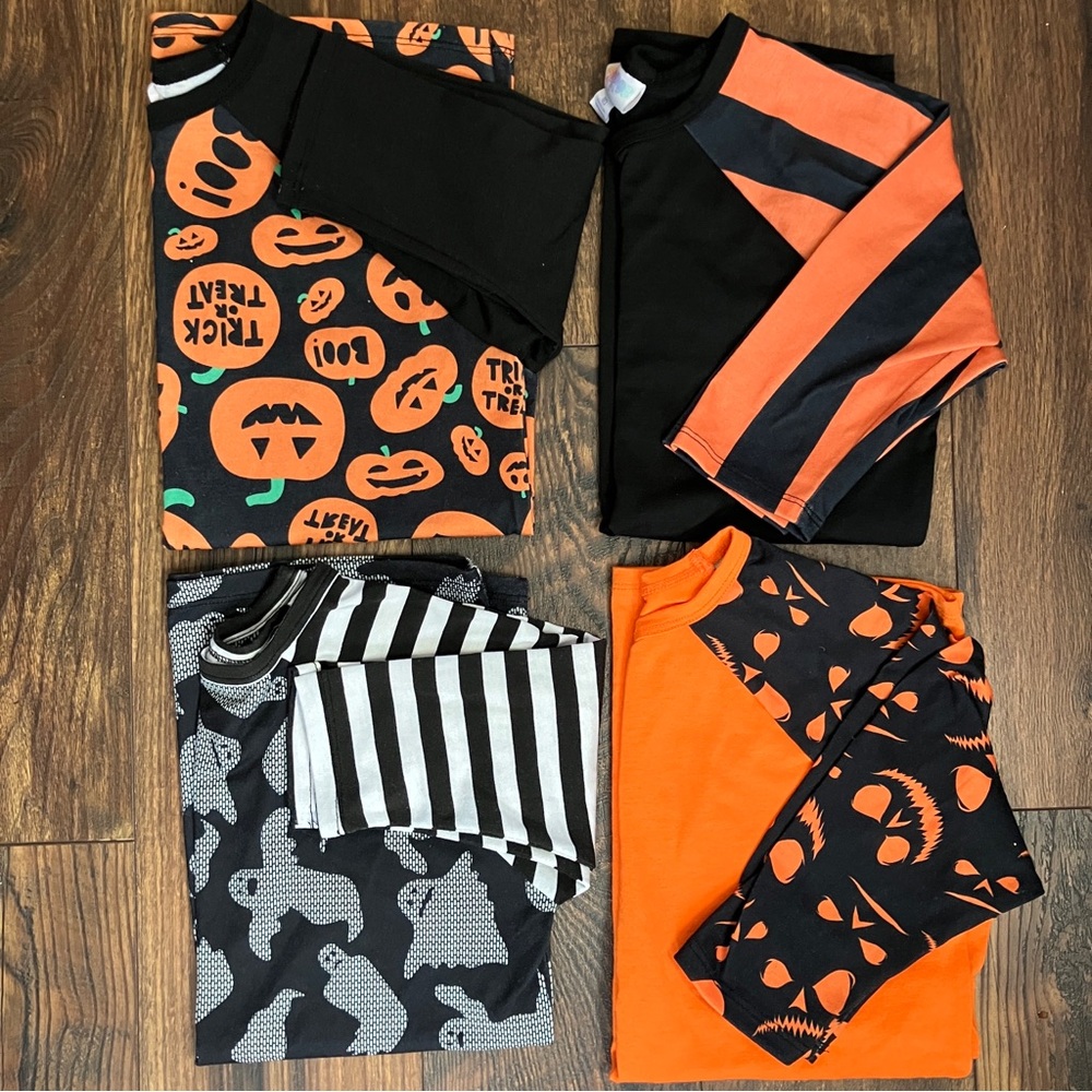 Set of 4 Vintage (2017) Lularoe Halloween kids Sloans shirts Randy 8-10
